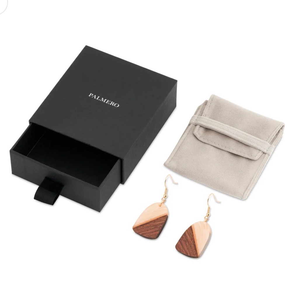 Pink resin and wood earrings Sienna Earrings from the Lauma Collection